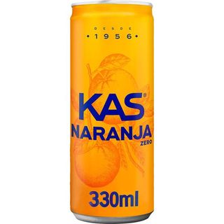 KAS Naranja Zero Refresco con gas sabor Naranja sin Azúcar Lata 330ml