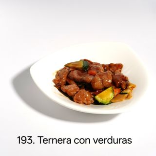 Wok de ternera con verduras