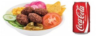 Plato falafel (6 uds.)+ensalada+patatas+bebida