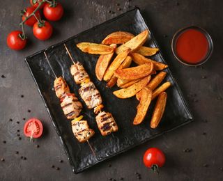 Հավի բարբիքյու և գյուղական կարտոֆիլ