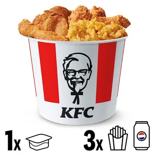 Menu Bucket 3 COB, 3 Tender Crispy, 6 Hot Wings