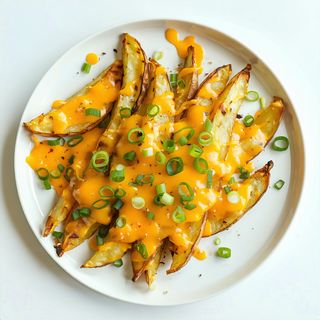 Cartofi cu branza cheddar si ceapa verde