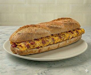 Bocadillo De Tortilla De Chorizo
