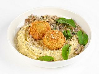 Рибні крокети з картопляним пюре та грибним соусом (420g)