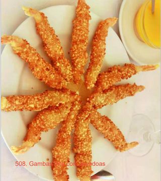 Gambas Fritas Amendoadas