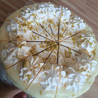 Tarta de pistachos y chocolate blanco