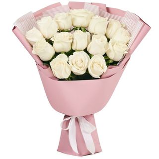 Buchet 15 Trandafiri Albi