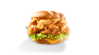 Burger Rybaka Zimowy z sosem serowym