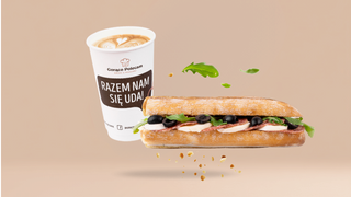 Bagietka salami + kawa