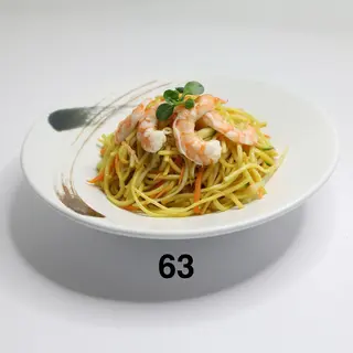 63. Spaghetti con gamberi