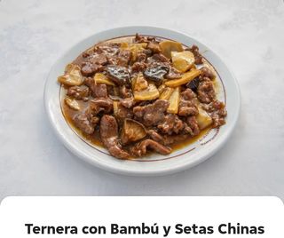 57.Ternera con bambú y setas chinas