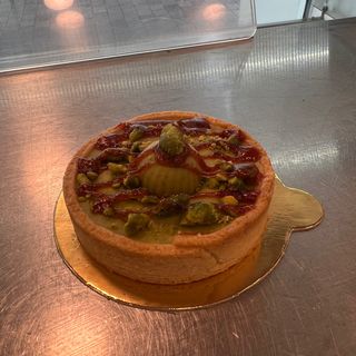 Tartaleta pistacho y frambuesa 