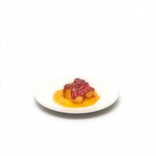 Tronco De Bacalao Asado Con Piquillos Y Cebolla Confitada