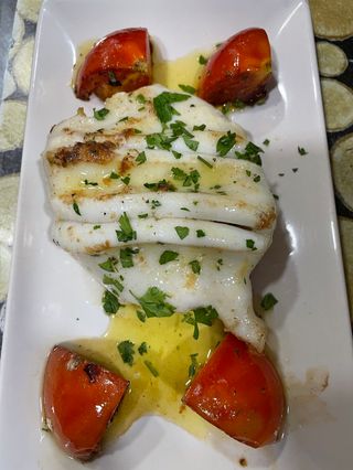 Tubo potón a la plancha