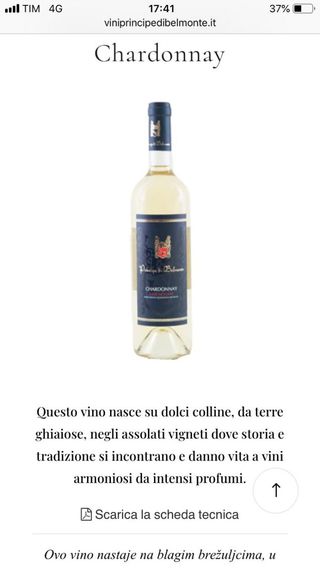 Chardonnay Principe di Belmonte.