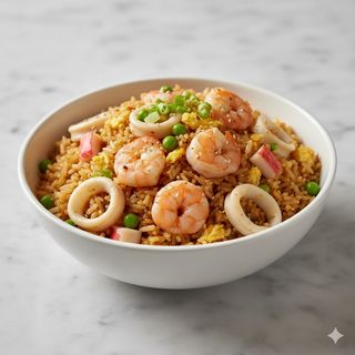 Arroz frito de marisco