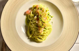 Tagliatella gambero rosso e pistacchio