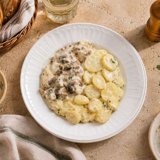 Filetto di pollo con funghi e patate