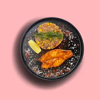 Стейк Аквамен з рисом та овочами (300г)