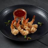 Креветки темпура з соусом солодким Чилі (130/40г)