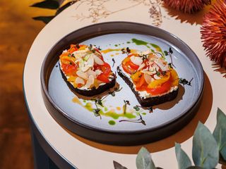 Smorrebrod cu ardei copți