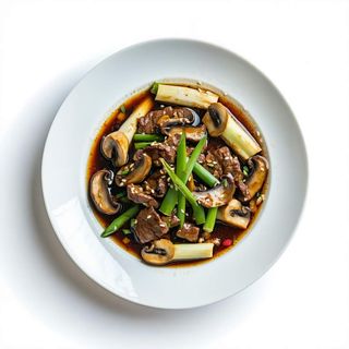 51. Ternera Con Bambú Y Setas Chinas