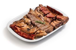 Churrasco Misto com Batata e Arroz