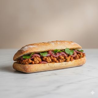 Panino con salsiccia e cipolla