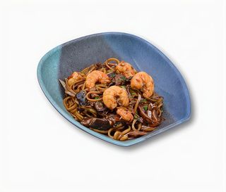 Jajangmyeon De Gambones Con Vegetales Al Wok