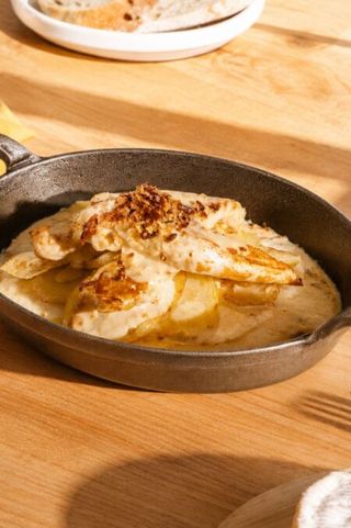 Solomillo de pollo con salsa camembert