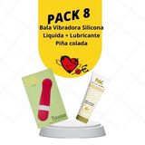 Pack 8 Bala Vibradora Silicona Liquida + Lubricante Piña Colada