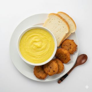 Custard with akara & bread