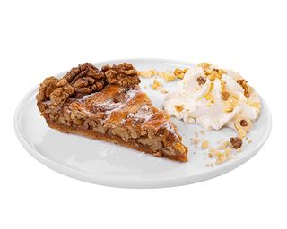 Tarta orzechowa z bitą śmietaną, prażonymi orzechami i kruszonką 140 g