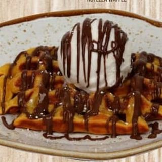 Waffle de Nutella com gelado