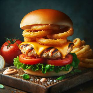 Hamburguesa De Pollo La De Aros De Ceba