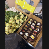 ხელნაკეთი შოკოლადი და ჯუჯა  ვარდები