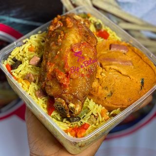 Fried rice and moimoi 