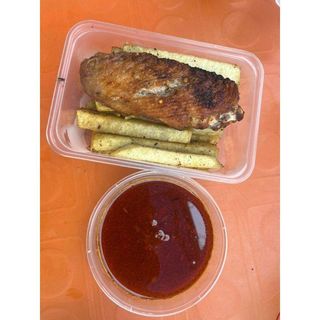 Yam Fries, Peppered Sauce With Turkey