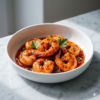 77.Gamberi in salsa piccante