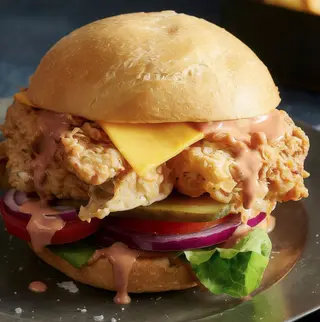 Chicken burger con patatas