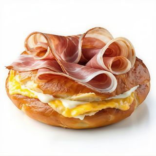 Rosquita De Jamón Serrano, Tortilla Francesa Y Mahonesa