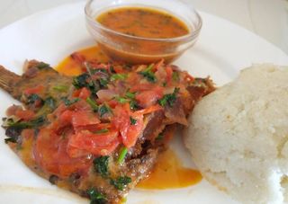 Boiled Fresh Whole Tilapia Fish with Ugali