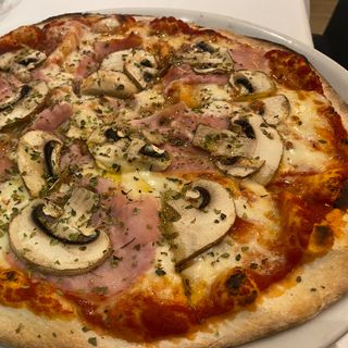 Pizza la prusciutto e funghi (33 cm.)