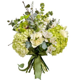 Buchet flori alb și verde