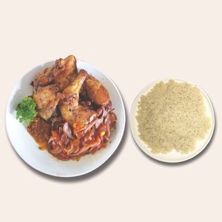 Poulet + Attiéké