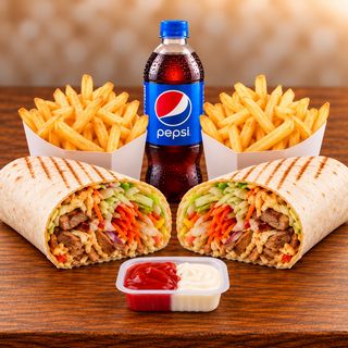 Combo 2 Kebab Arab mic , 2 cartof pai, 2 bauturi