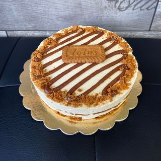 Torta Lotus & Crumble (caramello salato e cannella)  8/10 porzioni