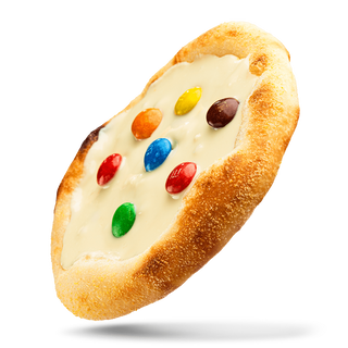 67. Esfirra de M&M's e Chocolate Branco