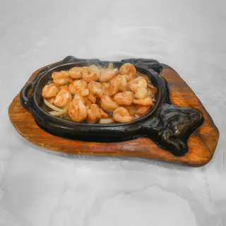 Gambas e Porco na Chapa