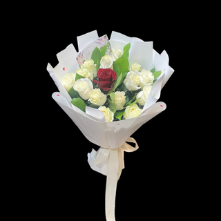 15 Roses White&Red